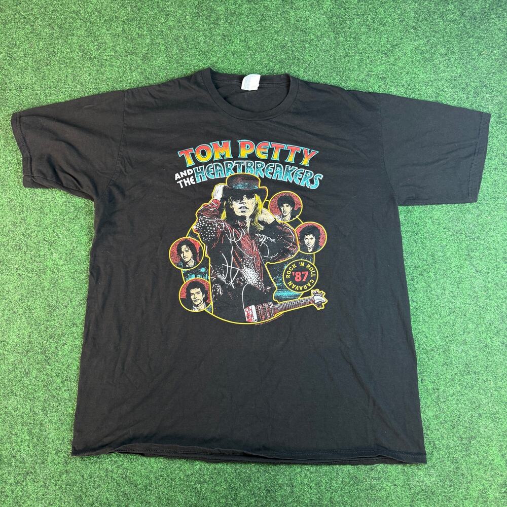 Tom Petty and the Heartbreakers T-Shirt XL Rock N Roll Caravan 87 Retro Black